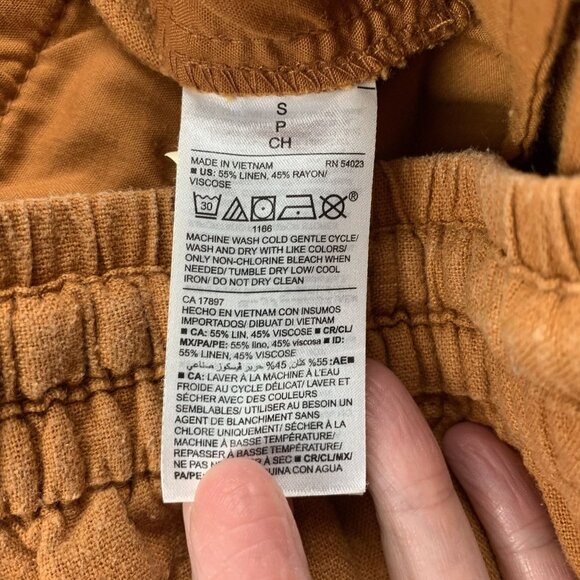 Old Navy Tiger Eye Linen Blend Slim Leg Ankle Pant S - Picture 4 of 6